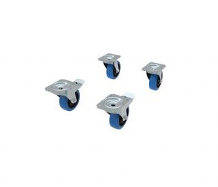 4 ROULETTES 100mm (2 avec freins et 2 sans freins)