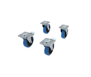 4 Roulettes 125mm (2 avec freins et 2 sans freins)